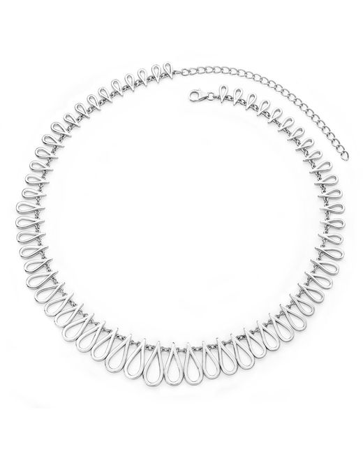 Lucy Quartermaine Metallic Solid Sterling Large Petal Necklace