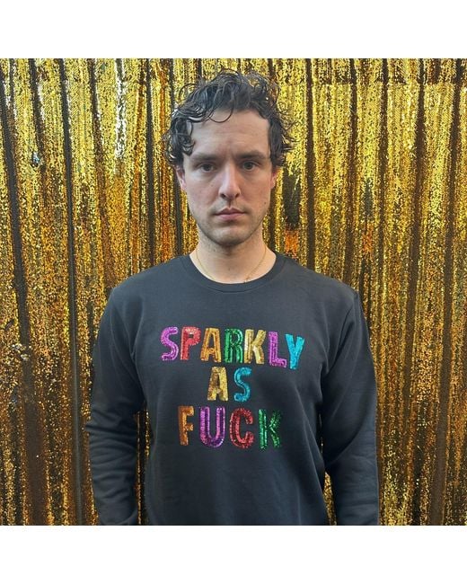 Any Old Iron Blue Sparkly As Fuck Sequin Sweatshirt for men