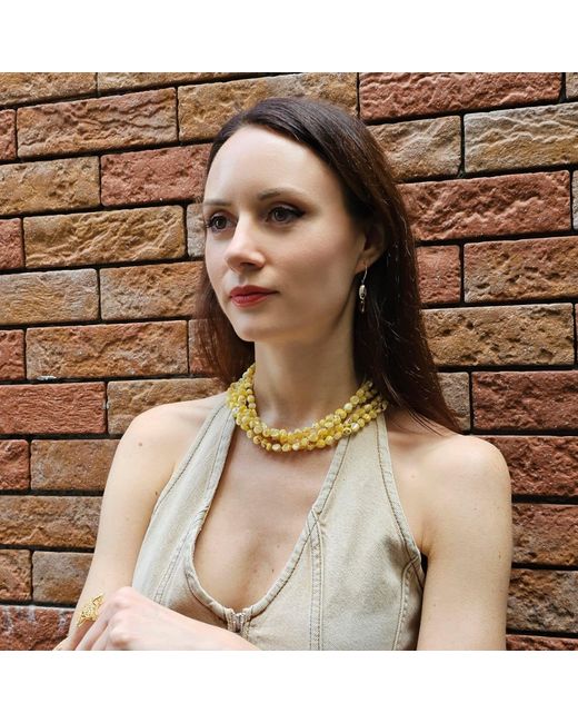 Farra Metallic Natural Shell Multi-Layers Necklace