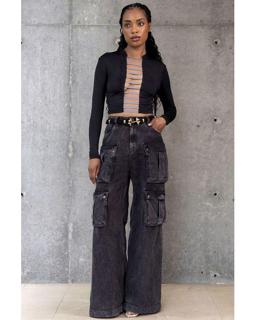 Monzlapur New York Blue Cropped Top With Straps