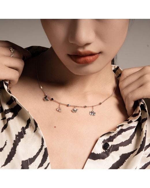 Far East Jewelry Metallic Handcrafted & Crystal Autumn Sound Necklace