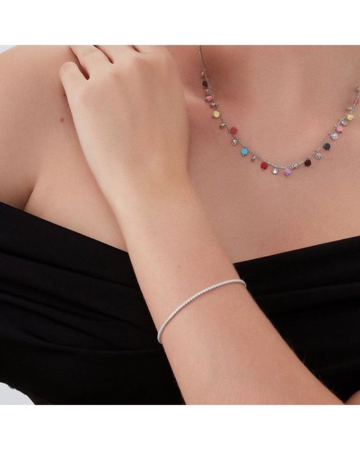 Spero London Metallic Fine Opal Tennis Bracelet