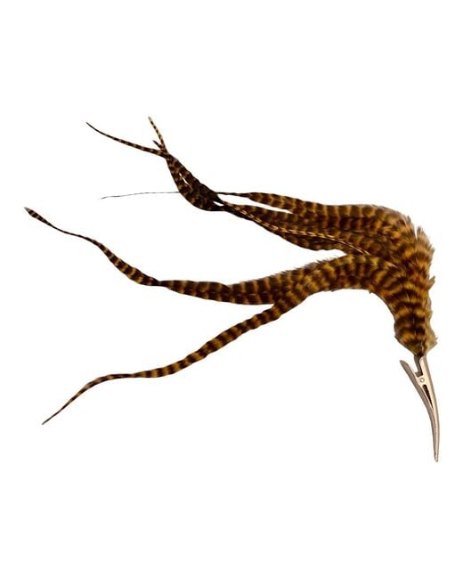 Romer Millinery Brown Neutrals Feather Clip For Hair, Hats, Turbans, & Lapel & Rust