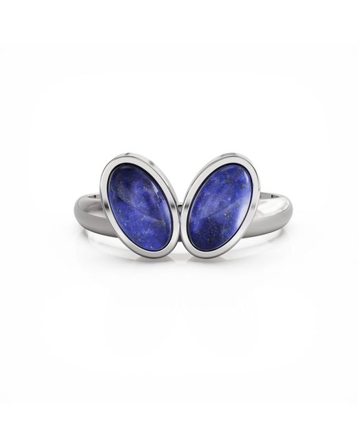 Linda Fiore Blue You & Me Baby Sterling Ring With Lapis Lazuli Stones