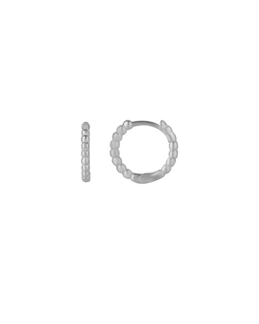 Spero London Metallic Bead Hoop Sterling Earring