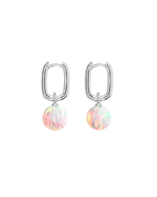 Ora Pearls Multicolor Aetia Sun Opal Hoop Earrings