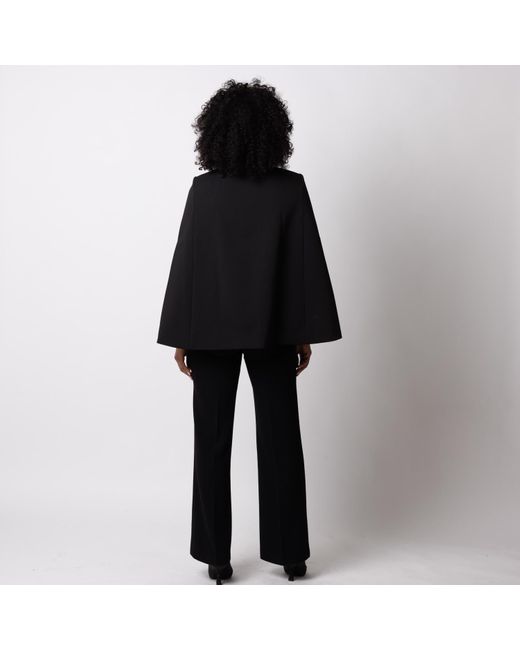 Laines London Black Laines Couture Tailored Cape With Embellished & Bow