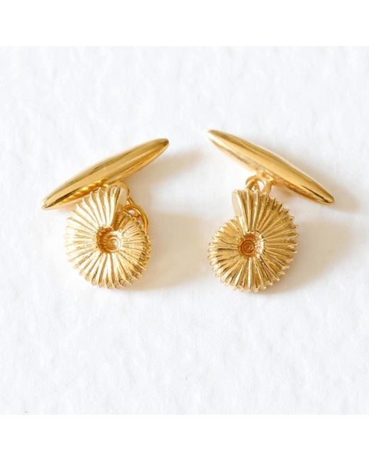 Lee Renee Metallic Ammonite Cufflinks– for men