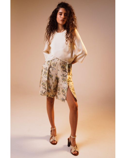 OUT OF SYNC Green Printed Shorts