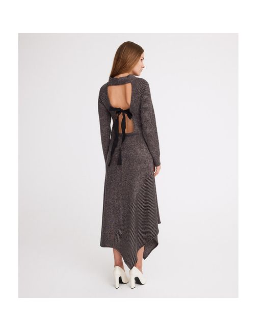 Mirimalist Gray Sunset Open-Back Knit Dress