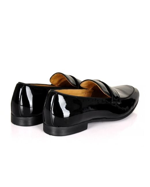DAVID WEJ Black Alfred Patent Loafers for men