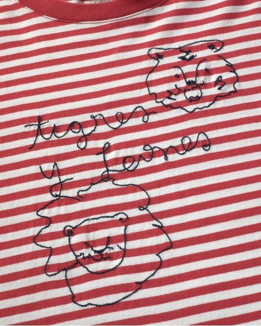 Thinking Mu Embroidered Tigres And Leones Lucia T-Shirt