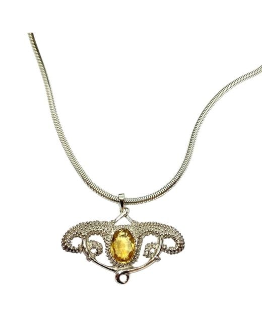 Tg-Jewellery by Tamara Gervasio Metallic Sea Urchin Pendant Necklace – Sterling With Citrine
