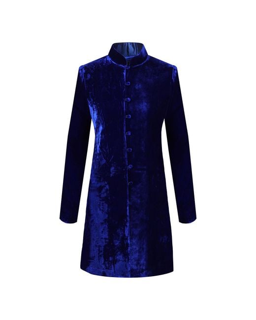 Beatrice von Tresckow Blue Royal Velvet Grace Jacket