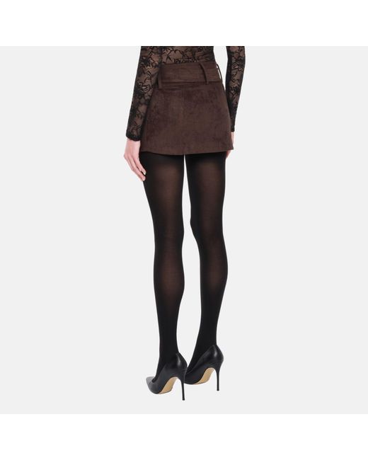 OW Collection Brown Zelda Faux Suede Mini Skirt