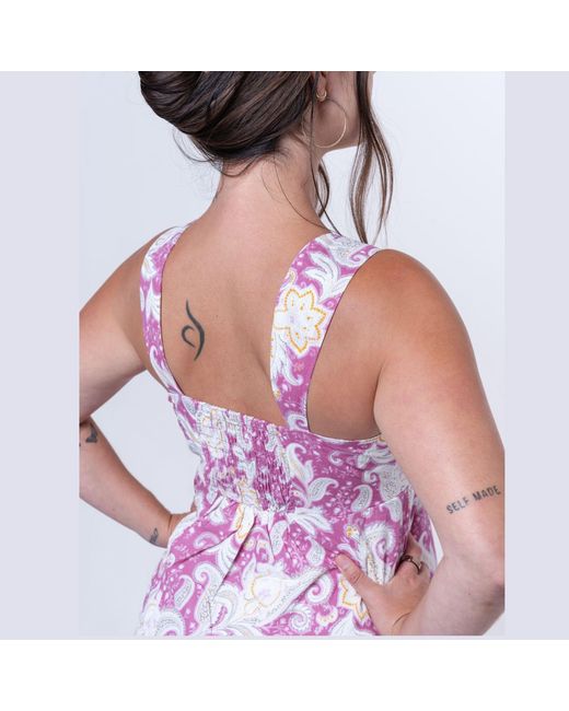 House of Gl Pink Salene Cotton Sleeveless Maxi Dress