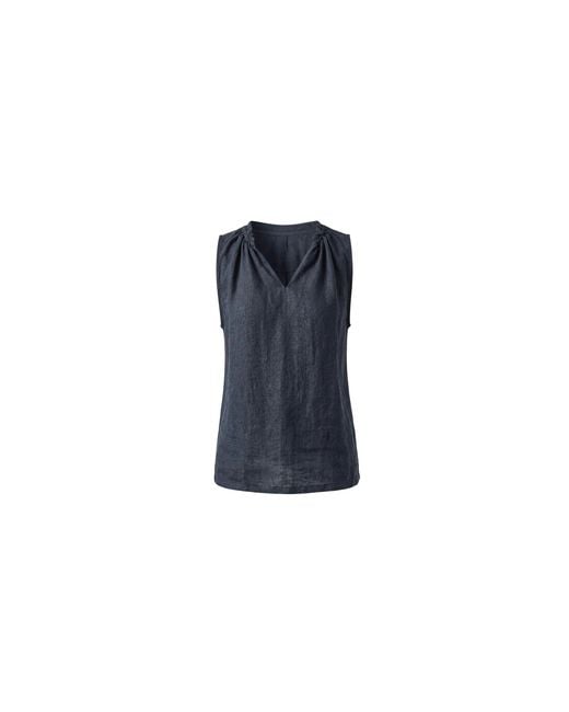 James Lakeland Blue Pure Linen Sleeveless Top
