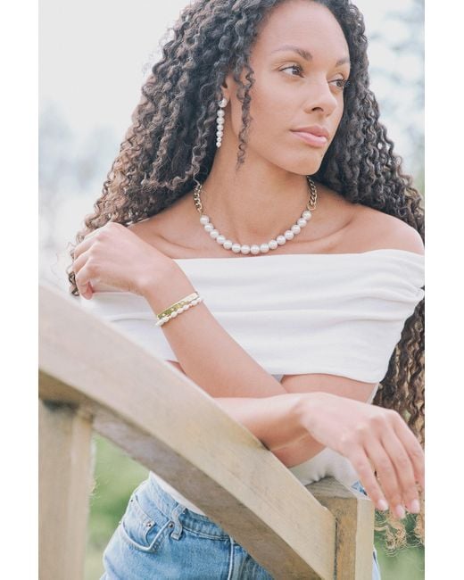 Emma Holland Jewellery Metallic Pearl & Chain Statement Necklace
