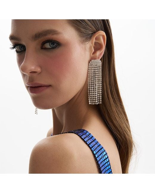 Maison De Gala White Alexia Crystal Dangle Earring