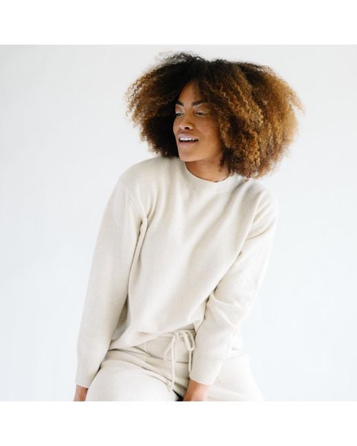 Zenzee Natural Neutrals Cashmere Crewneck Sweater
