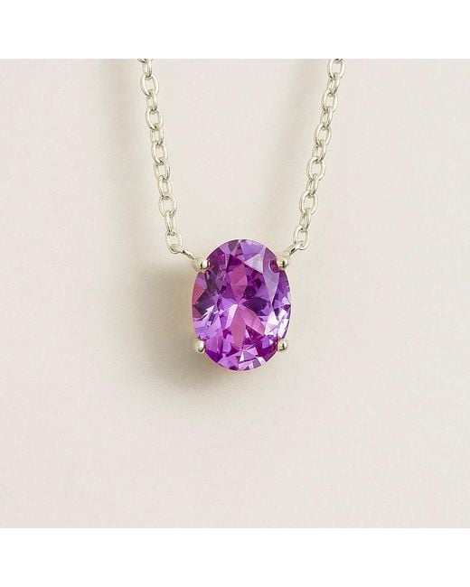 Juvetti Purple Ovo Necklace Set With Sapphire
