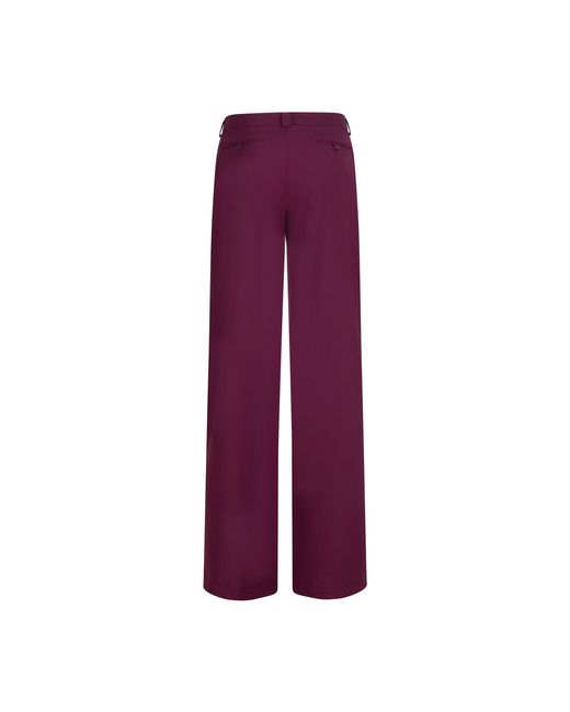 Gunda Hafner Ltd Purple Burgundy Mid Rise Straight Leg Merino Trousers