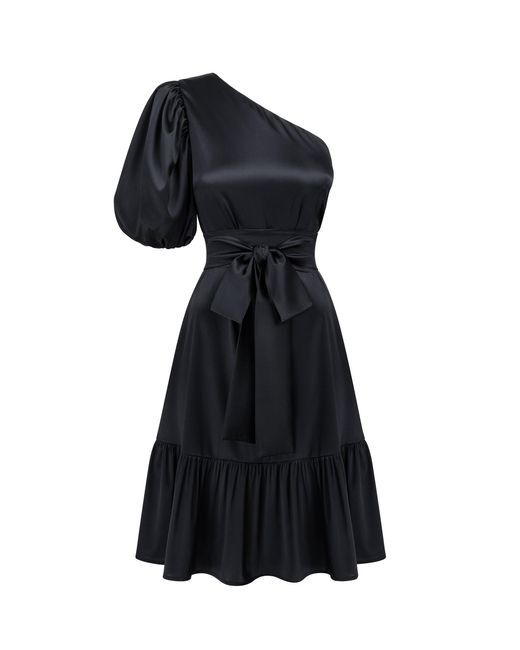 Monica Nera Black Telma Silk Dress