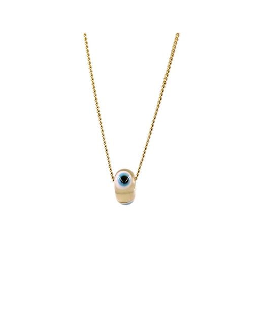 1610Istanbul Metallic Evil Eye Butter Necklace