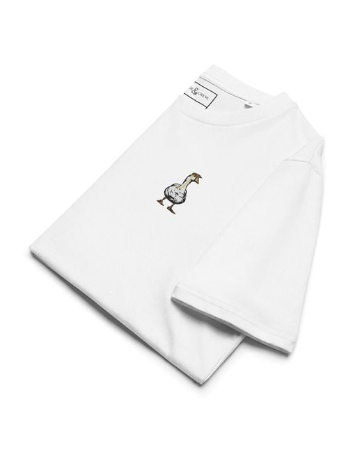 Anchor and Crew White Dapper Duck Actual Life Organic Cotton Embroidered T-Shirt