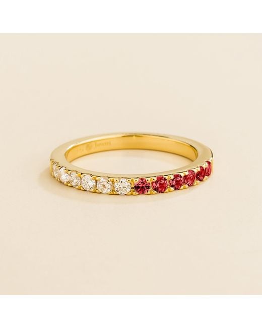 Juvetti Metallic Dimi Ruby & Diamond Half Eternity Ring