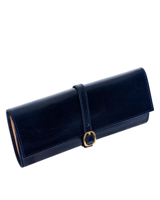 Time Resistance Blue Leather Jewelry Case