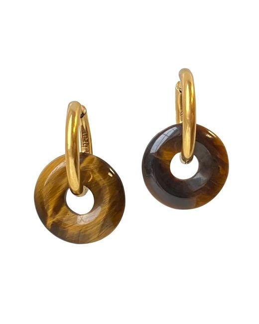 Smilla Brav Metallic Earrings Tiger's Eye