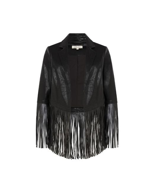 Little Lies Black Jagger Fringed Faux Leather Jacket