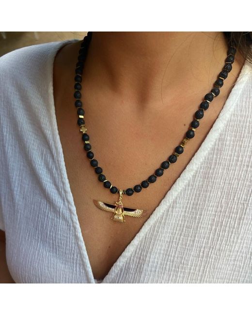 Ebru Jewelry White Powerful Faravahar Necklace