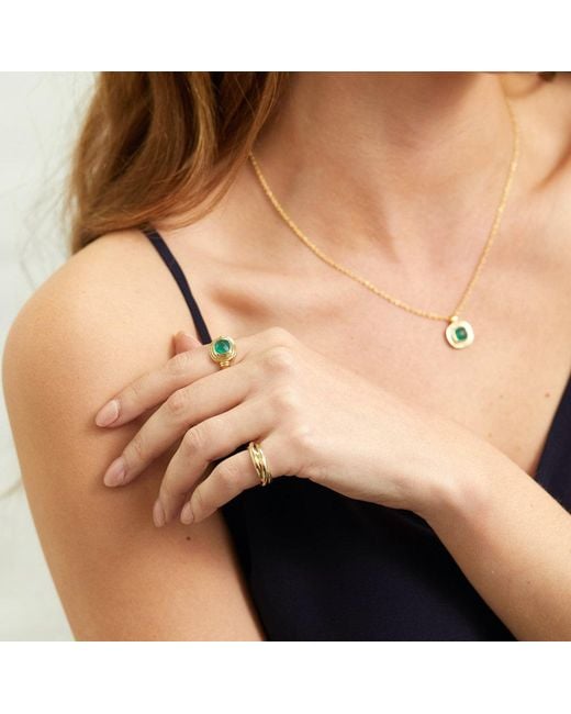 Auree Jewellery Metallic California Cushion Onyx Vermeil Ring
