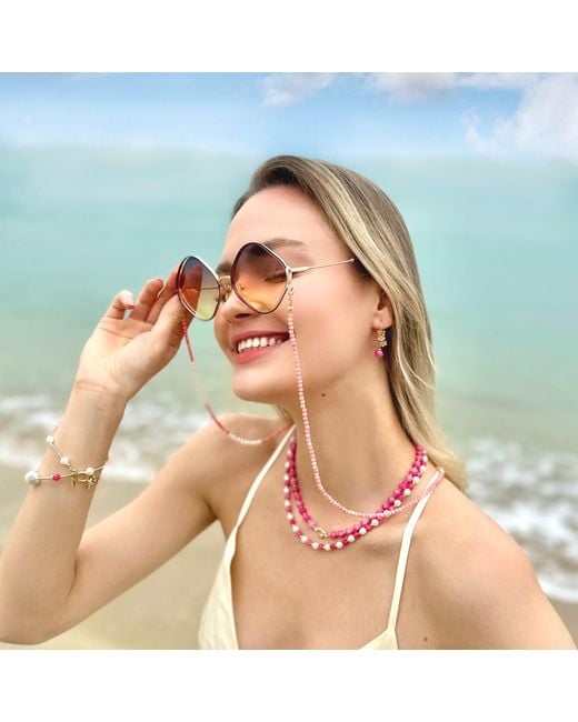 Farra Red Faceted Gemstone With Flower Pendant Necklace