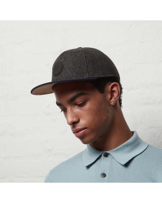 Dasmarca Hats Blue Johnny Nailhead Tweed Wool Baseball Cap for men