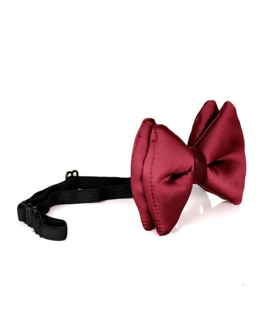DAVID WEJ Red Silk Bow Tie for men