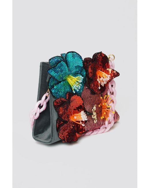 Natalia Petruch Red Vivi Velvet Handbag