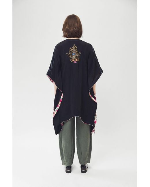 Saniya Khan Black Foliage Short Caftan