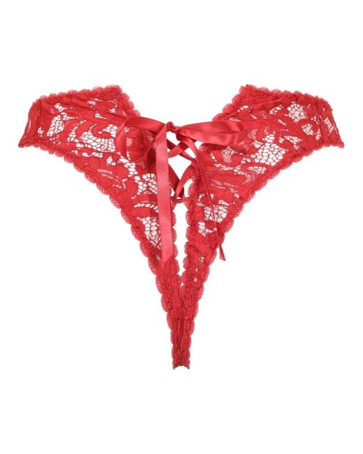 Belle -et-BonBon Red Valentina Bright Cherry Lace Thong Valentine Special
