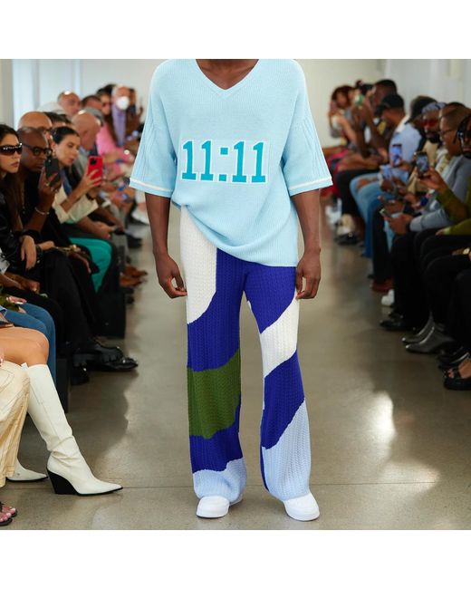 Chuks Collins Blue Luka Pants for men
