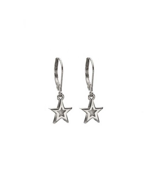 Edge Only White Mini Megastar Drop Earrings Sterling