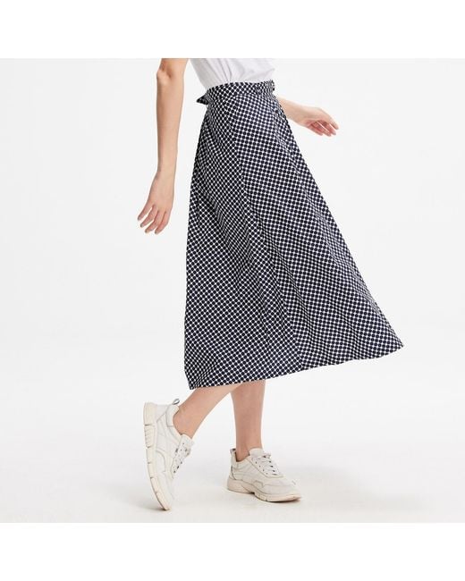 Smart and Joy Purple Flared Polka Dot Skirt