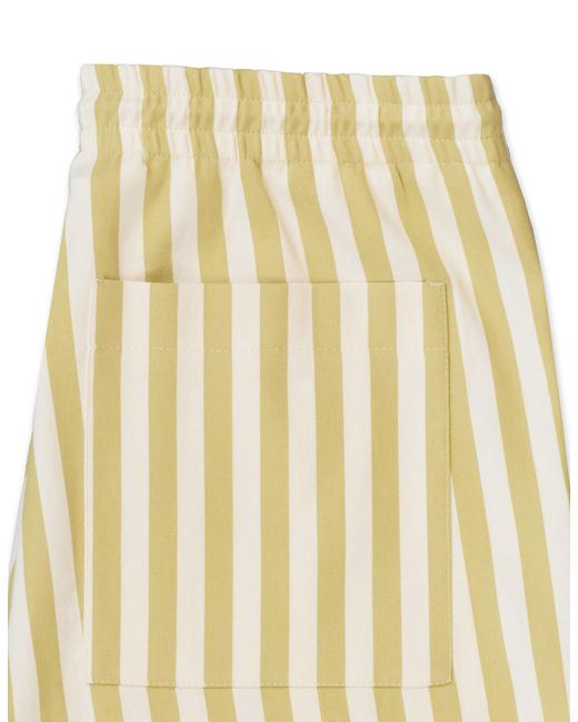 Gresham Blake White Neutrals Ecru Stripe Drawstring Trouser for men