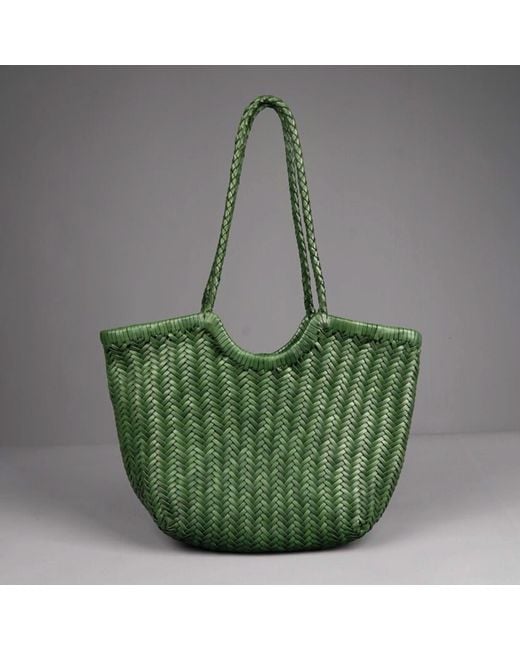 Rimini Green Hand Woven Shooper