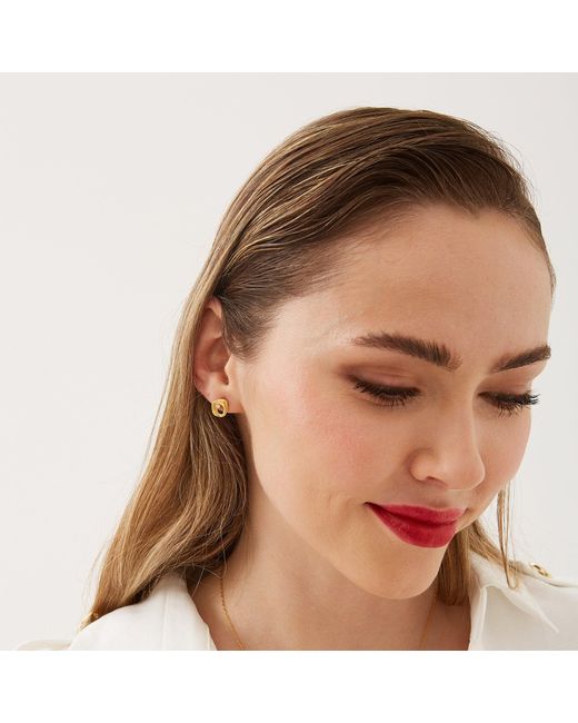 Spero London Metallic Dripping Molten Natural Textured Sterling Authentic Earring