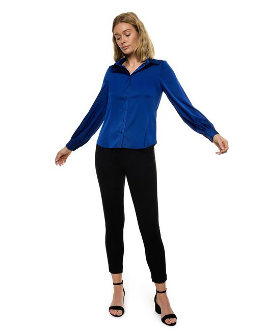 Carloslines Blue Button Down Long Sleeve Shirt