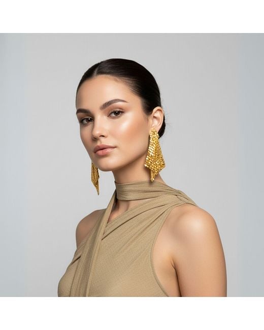 Jaredjamin Metallic Fazzoletto Chainmail Post Earrings