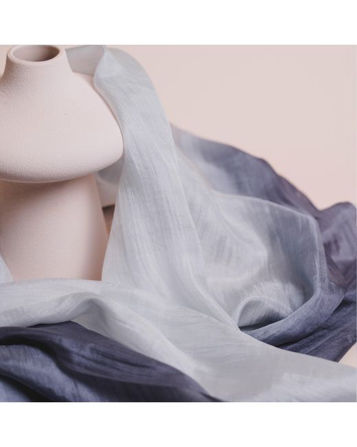 Silk and Bears Purple Ombre Silk Scarf – Hand-Dyed Mulberry Silk Shawl, Lightweight Elegant Wrap